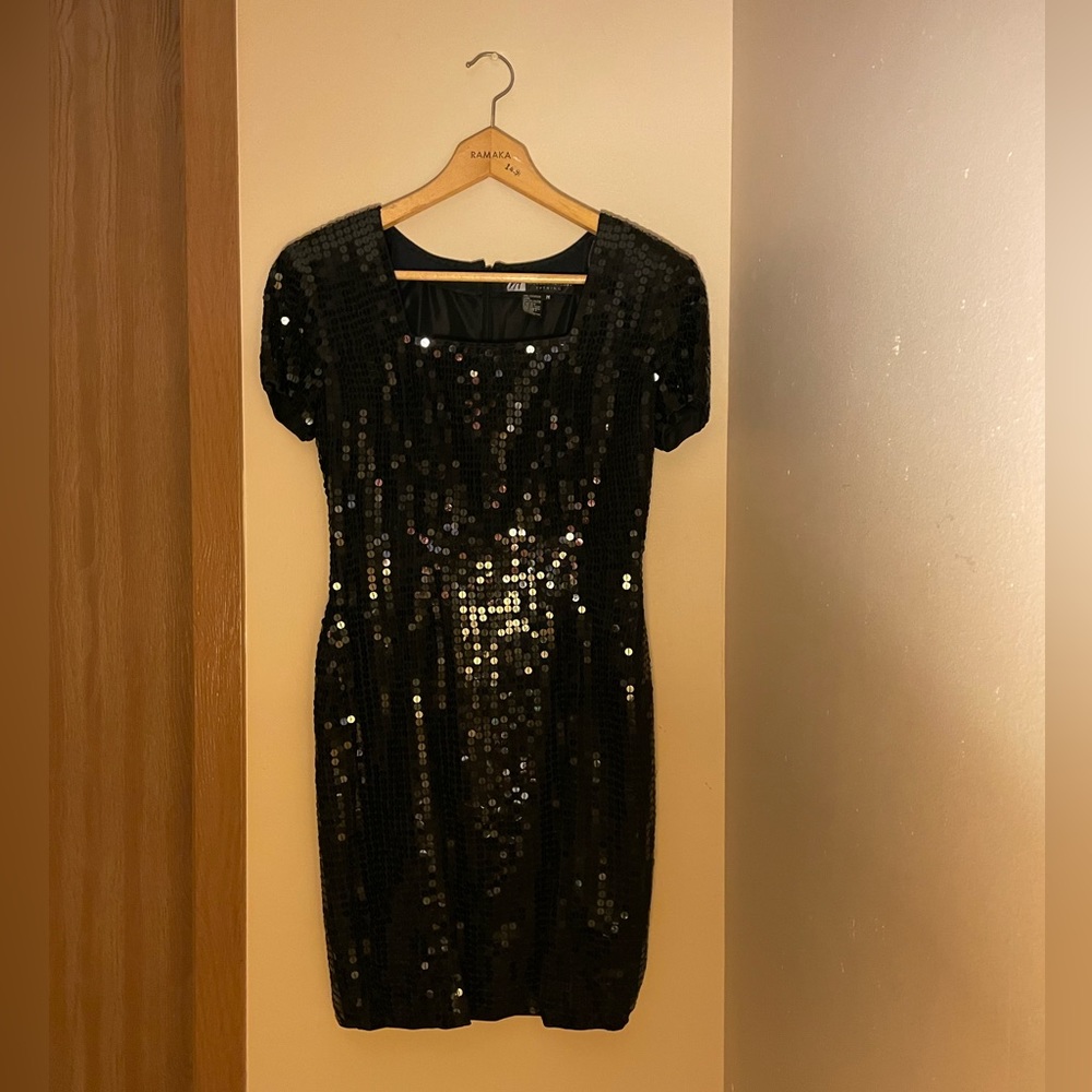 Morgan Taylor Black Sequin Dress